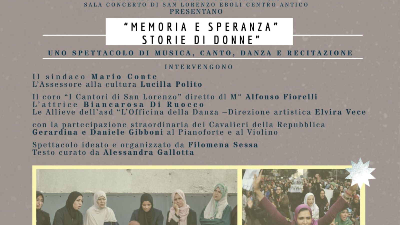 STORIE DI DONNE PER LA GIORNATA DELLA MEMORIA CON I CANTORI DI SAN LORENZO